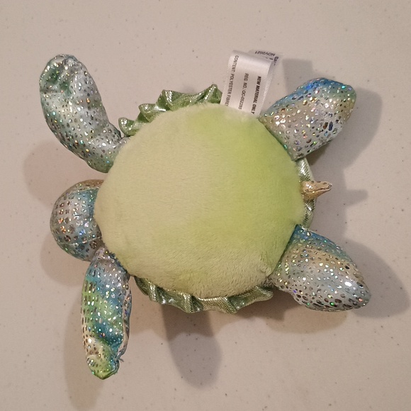 Aurora Sea Turtle Plush Sparkle Shimmer Stuffed Animal Toy Green Blue 7in - Picture 6 of 10